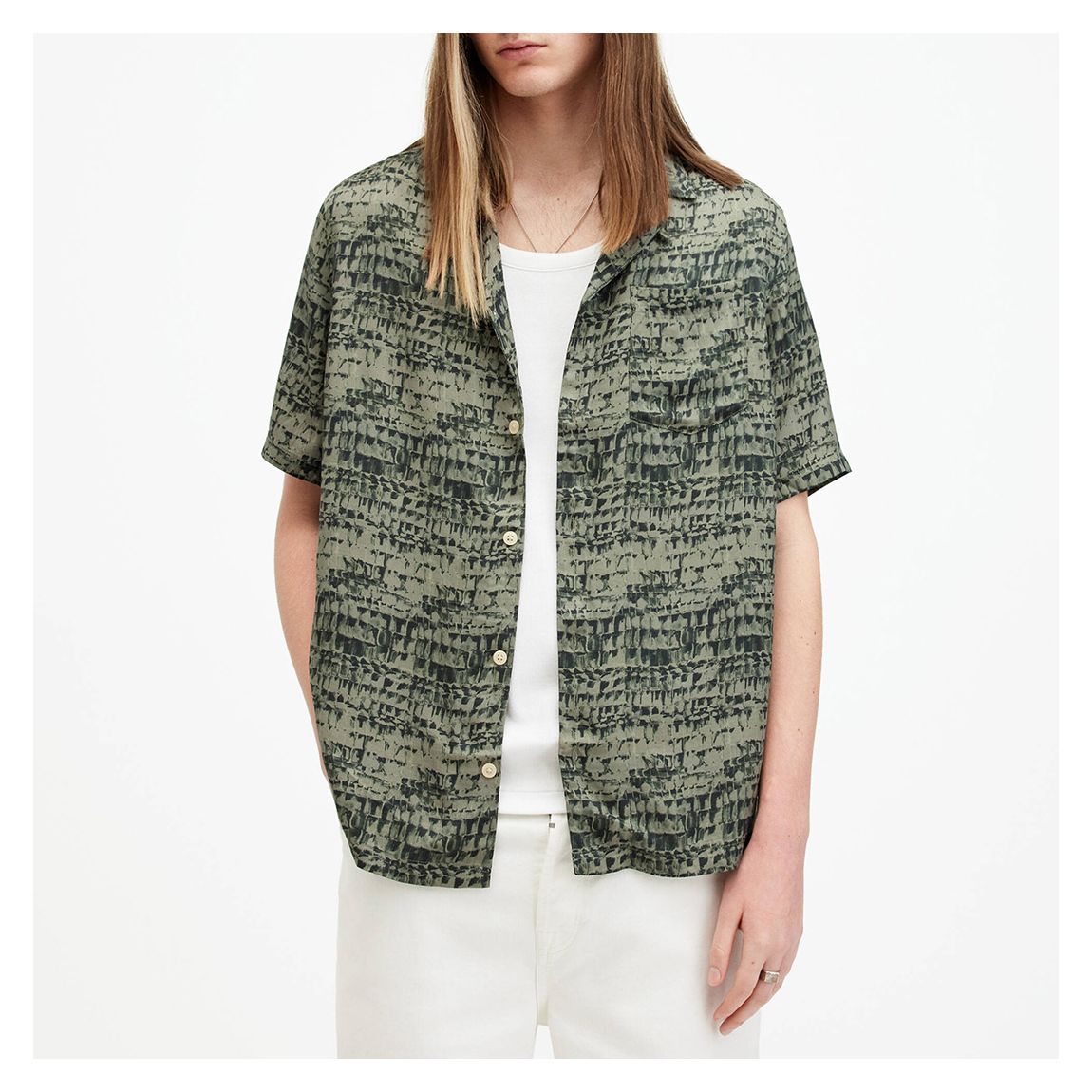 Black Liszt Texture Print Short Sleeve Shirt main product photo