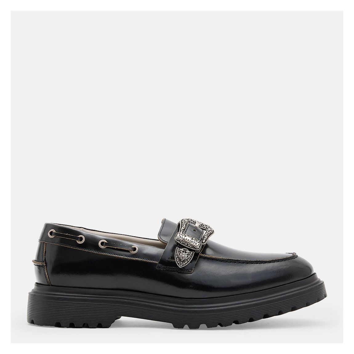 Black Hanbury Leather Western Loafers main product photo