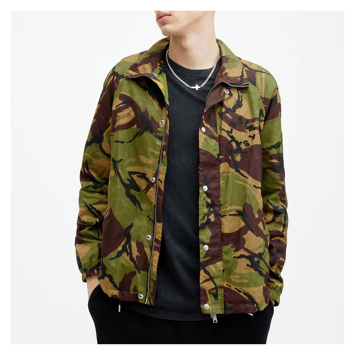 Khaki Tierra Camo Track Zip Jacket main product photo