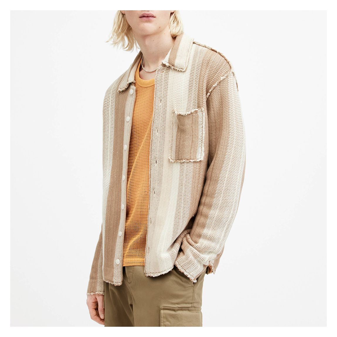 Beige Truck Button Down Cardigan main product photo