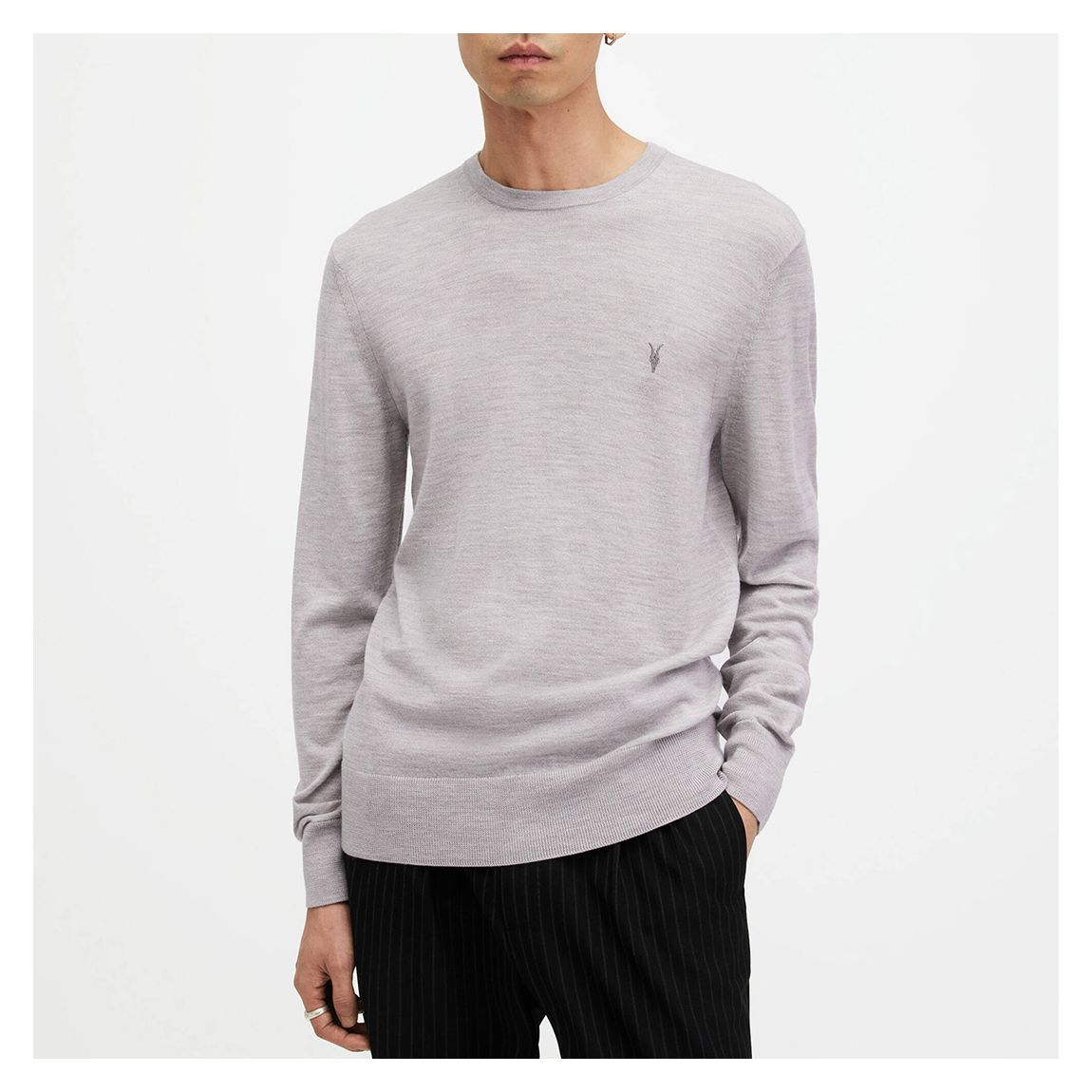 Grey Mode Merino Wool Crew Neck Jumper main product photo