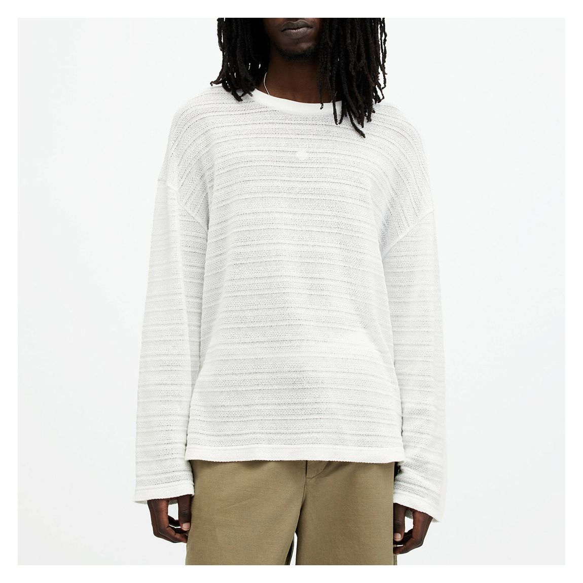 White Drax Relaxed Knitted Jumper main product photo