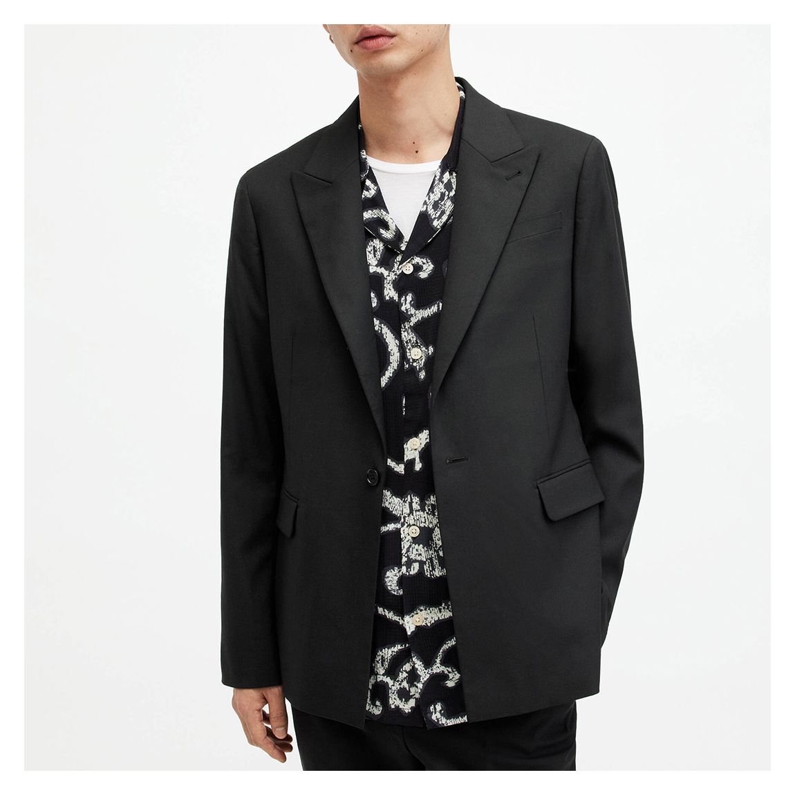 Black Dima Classic Wool Blend Blazer main product photo