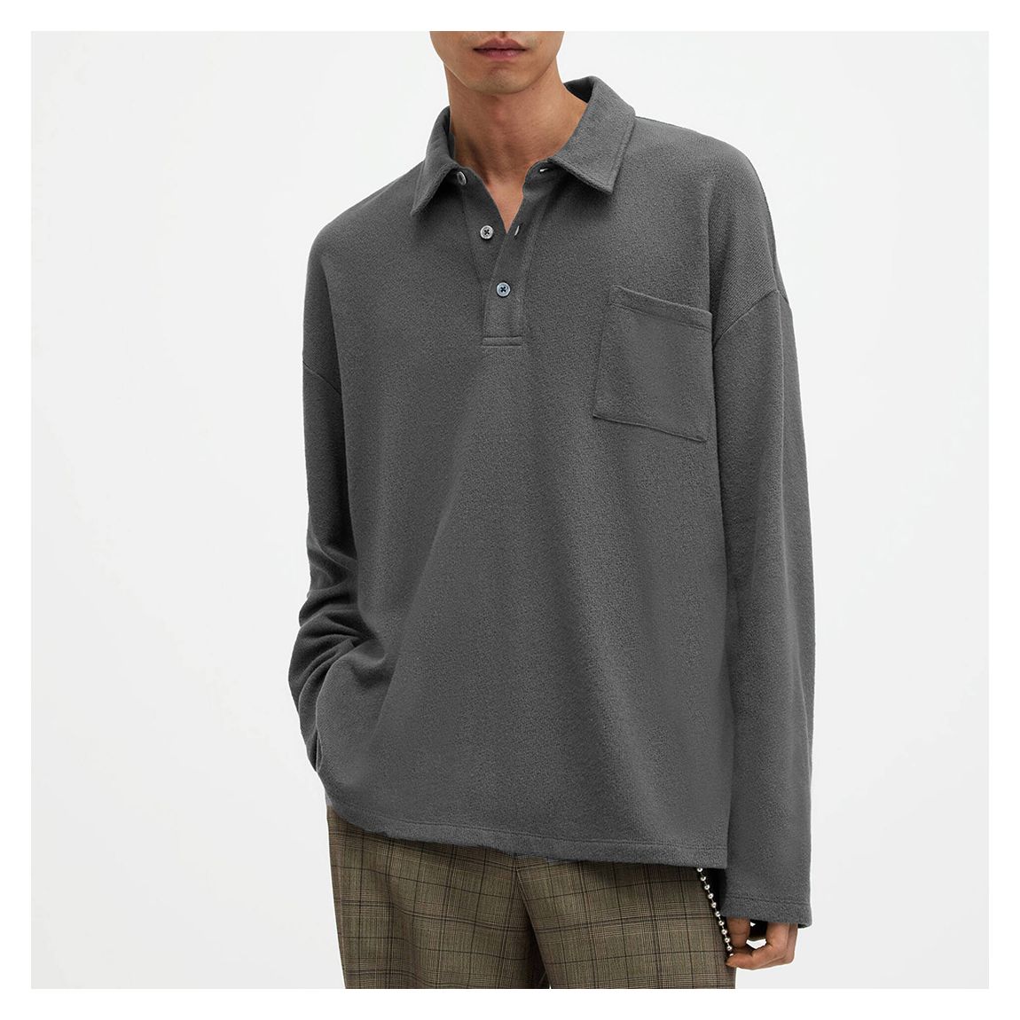Charcoal Eris Terry Polo Shirt main product photo