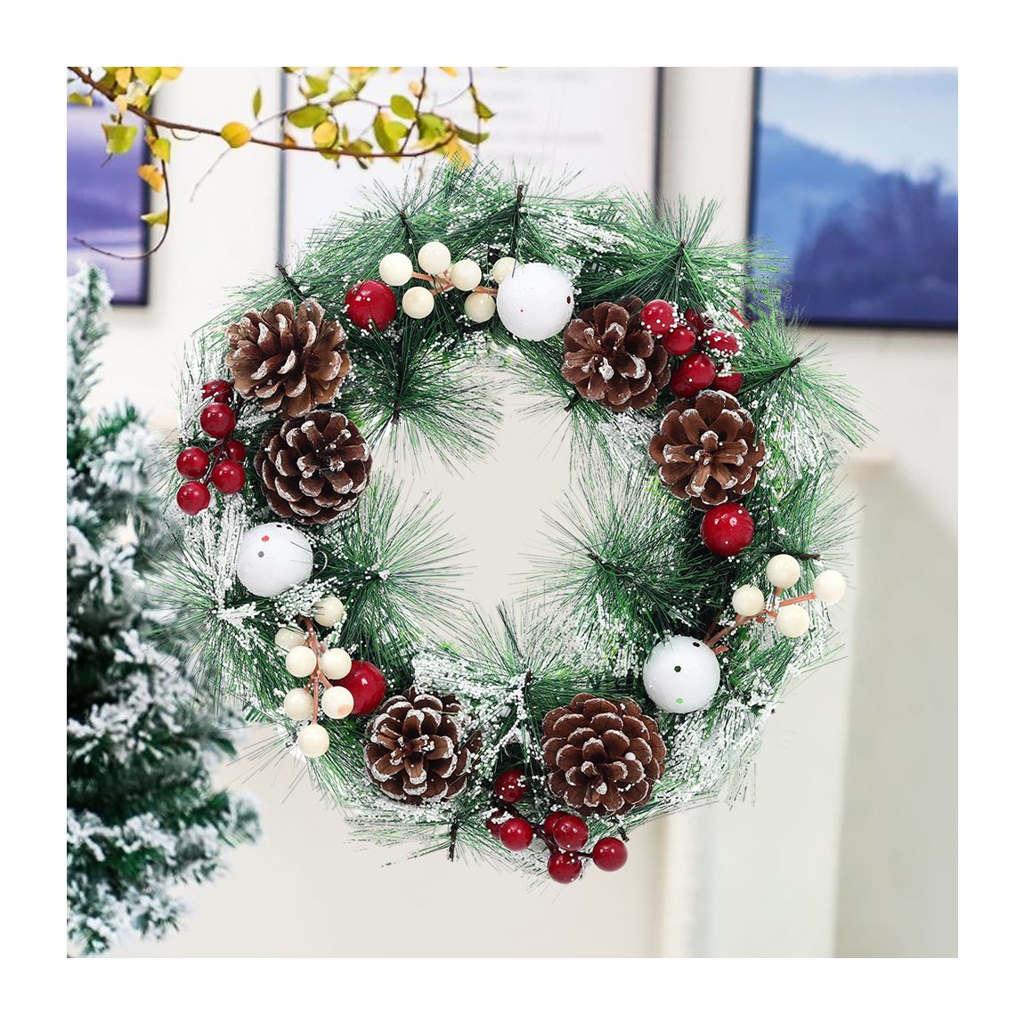 Christmas Snow-Flocked Wreath main product photo