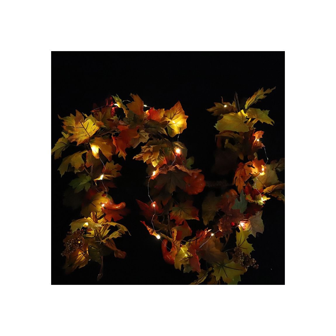 Autumn Orange Maple Vine Garland With Lights main product photo