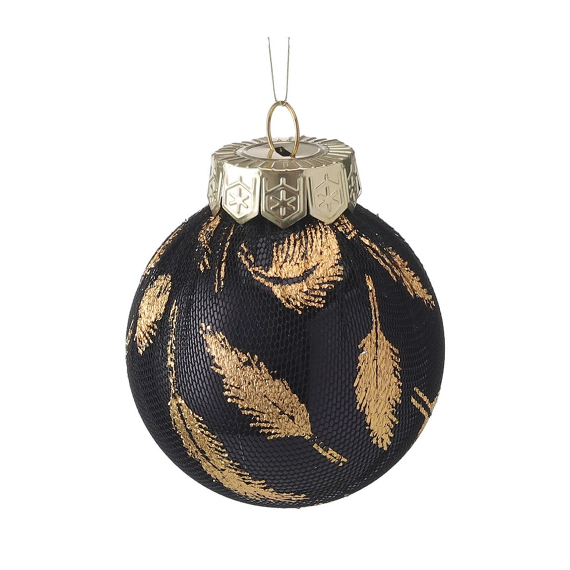 25 Pcs Christmas Black and Gold Ball Ornament Set main product photo