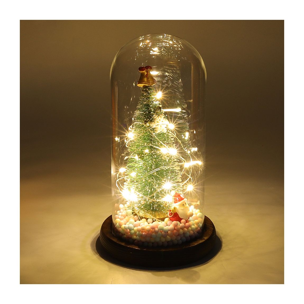 Glass Dome Christmas Tree with A Santa Claus main product photo