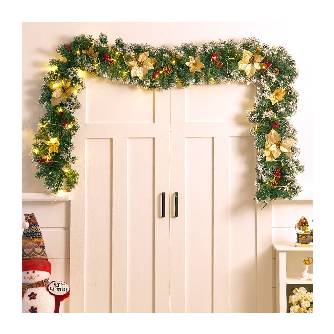 Artificial Christmas Wreath with 50 LED Lights main product photo