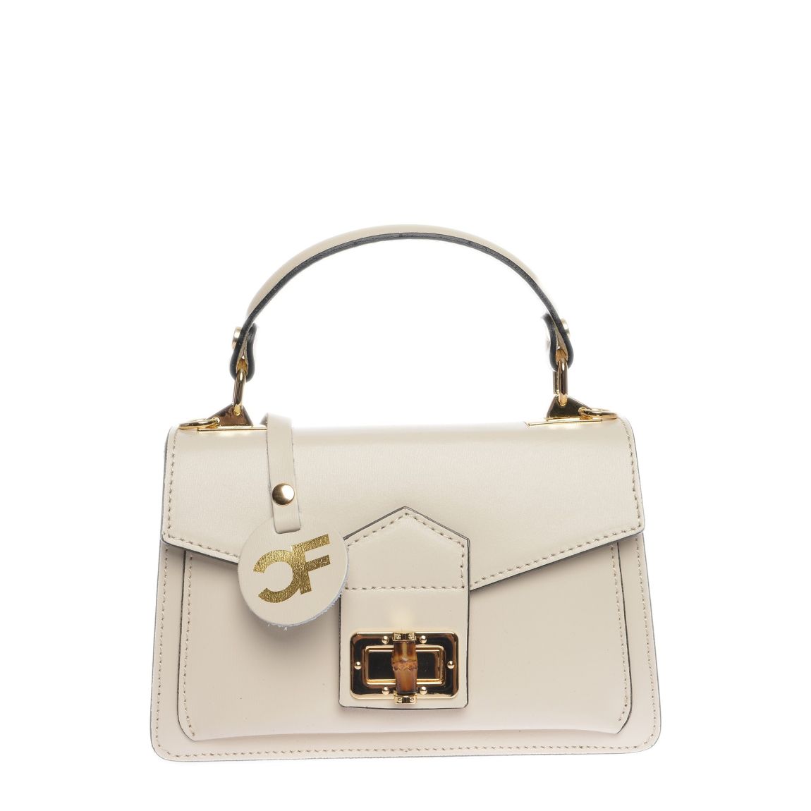 Beige Italian Leather Handbag main product photo