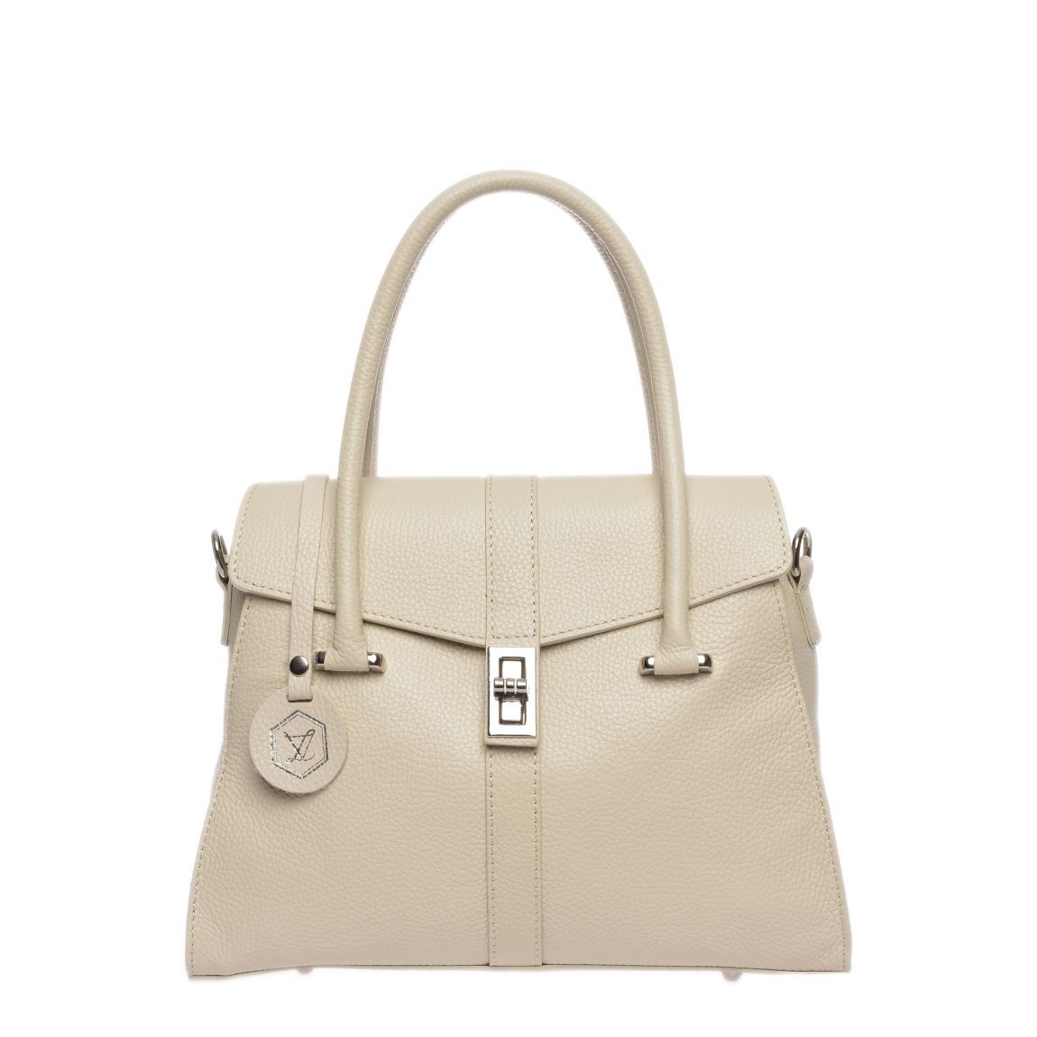 Beige Italian Leather Handbag main product photo