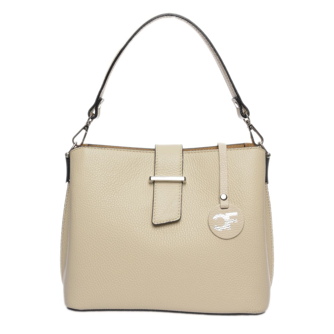 Beige Italian Leather Handbag main product photo