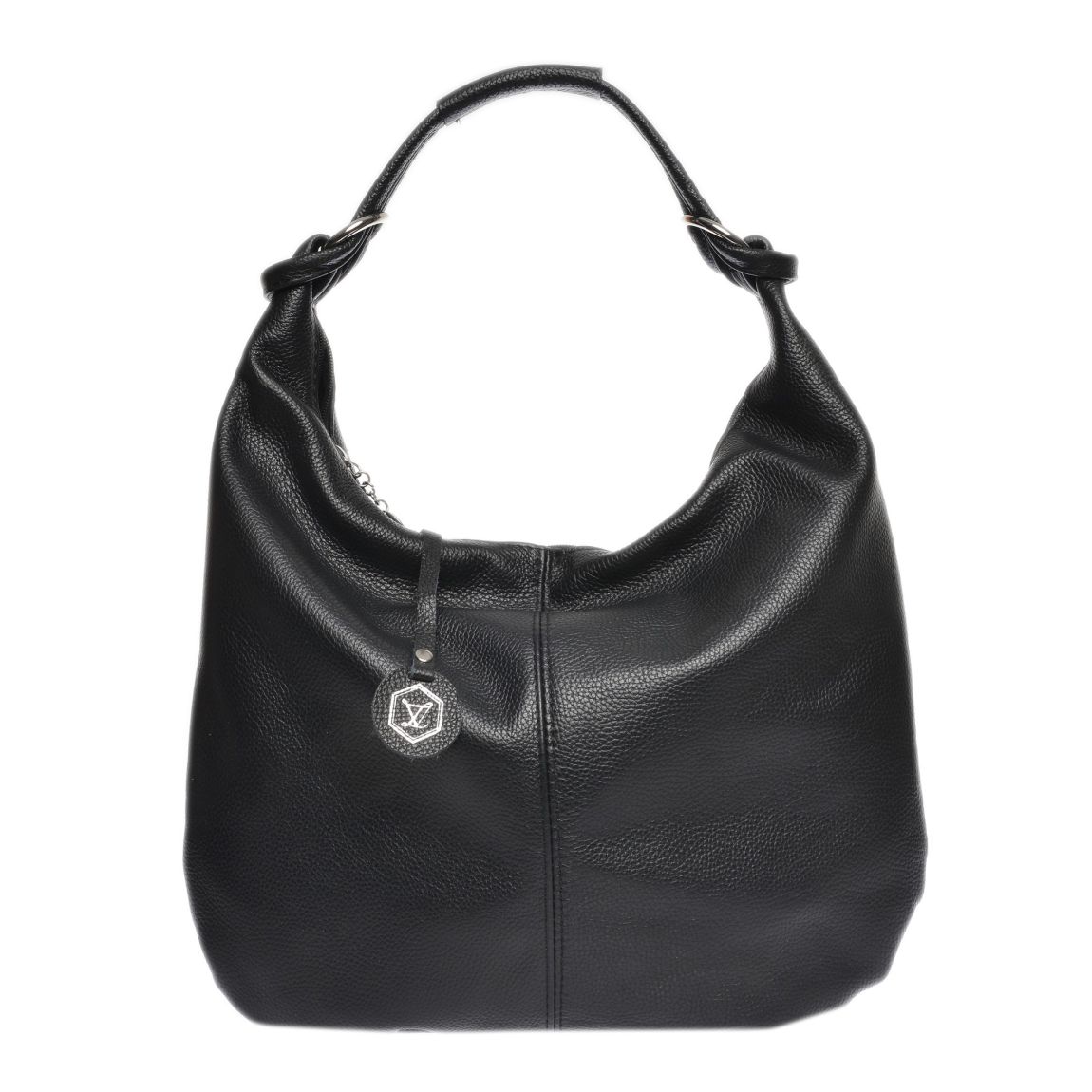 Black Italian Leather Hobo Bag main product photo