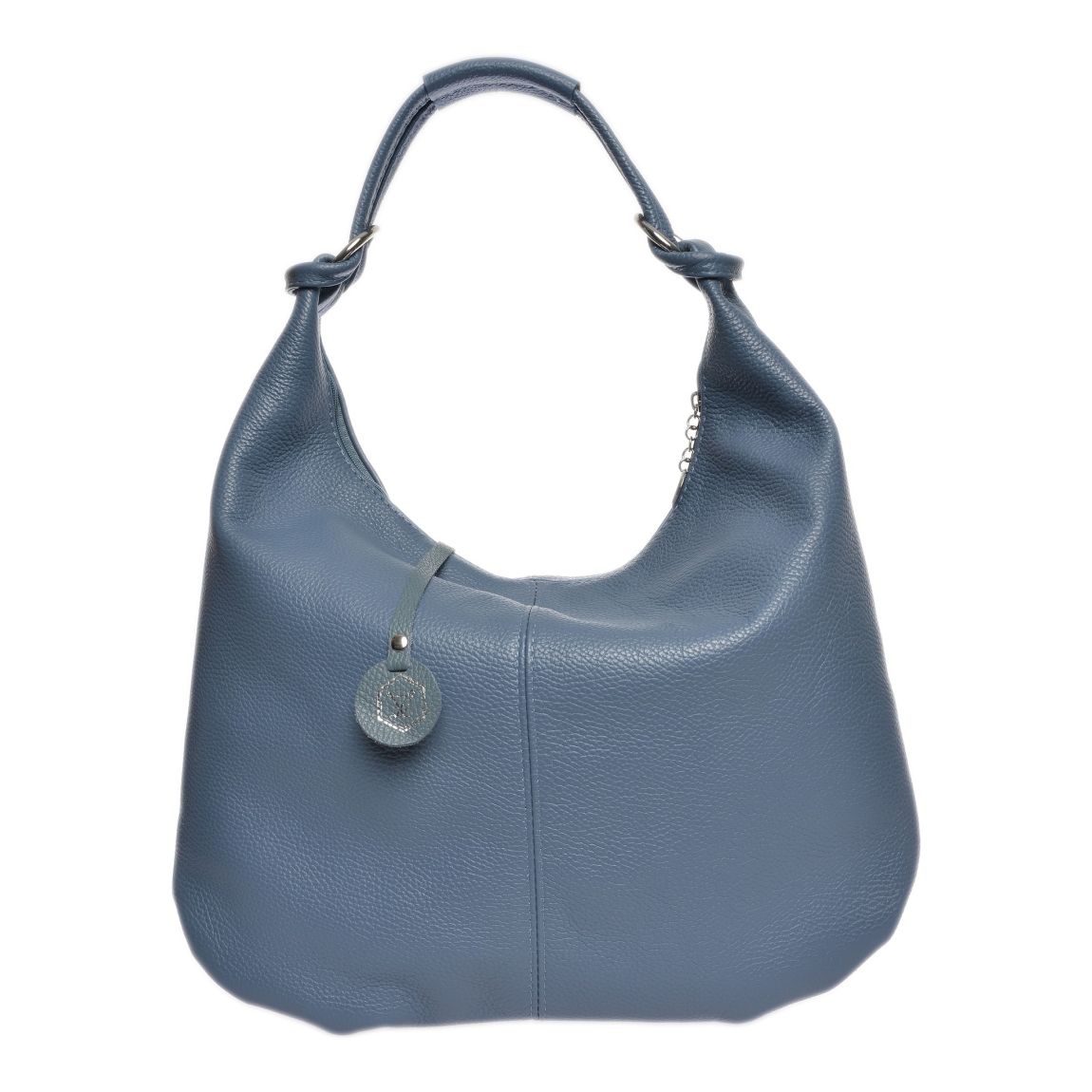 Blue Italian Leather Hobo Bag main product photo