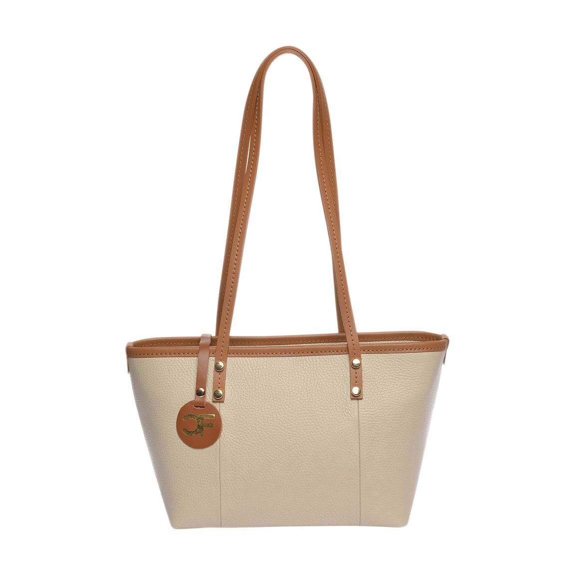 Beige Leather Shoulder Bag main product photo