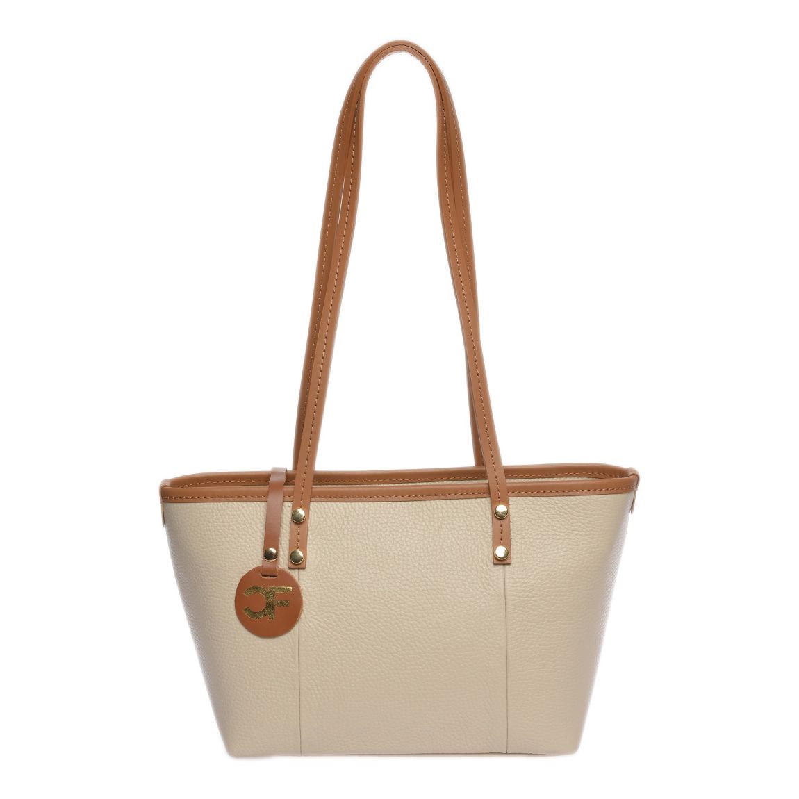 Beige Italian Leather Shoulder Bag main product photo