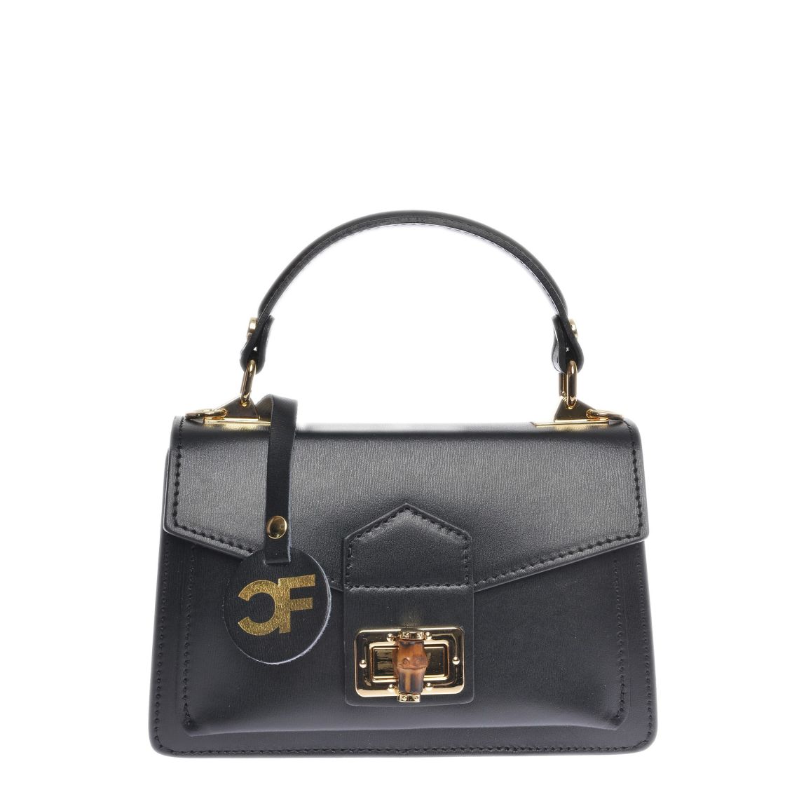 Black Italian Leather Handbag main product photo