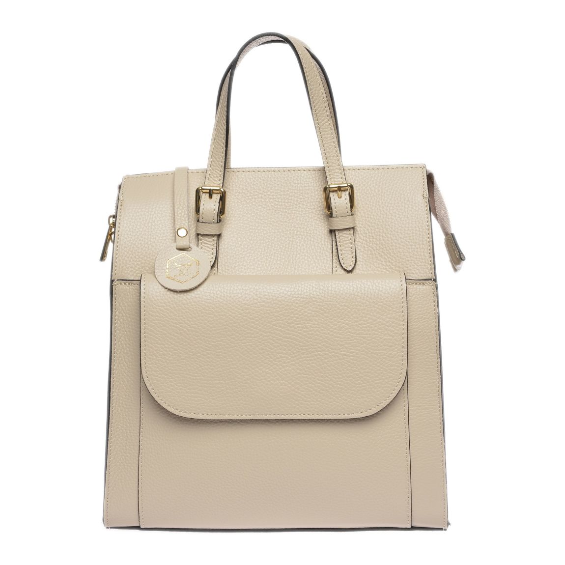 Beige Italian Leather Handbag main product photo