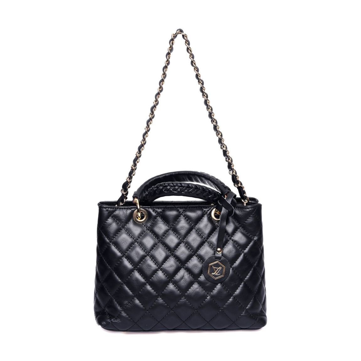 Black Italian Leather Handbag main product photo