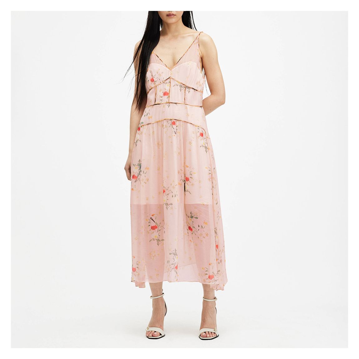 Light Pink Saffron Floral Dress main product photo