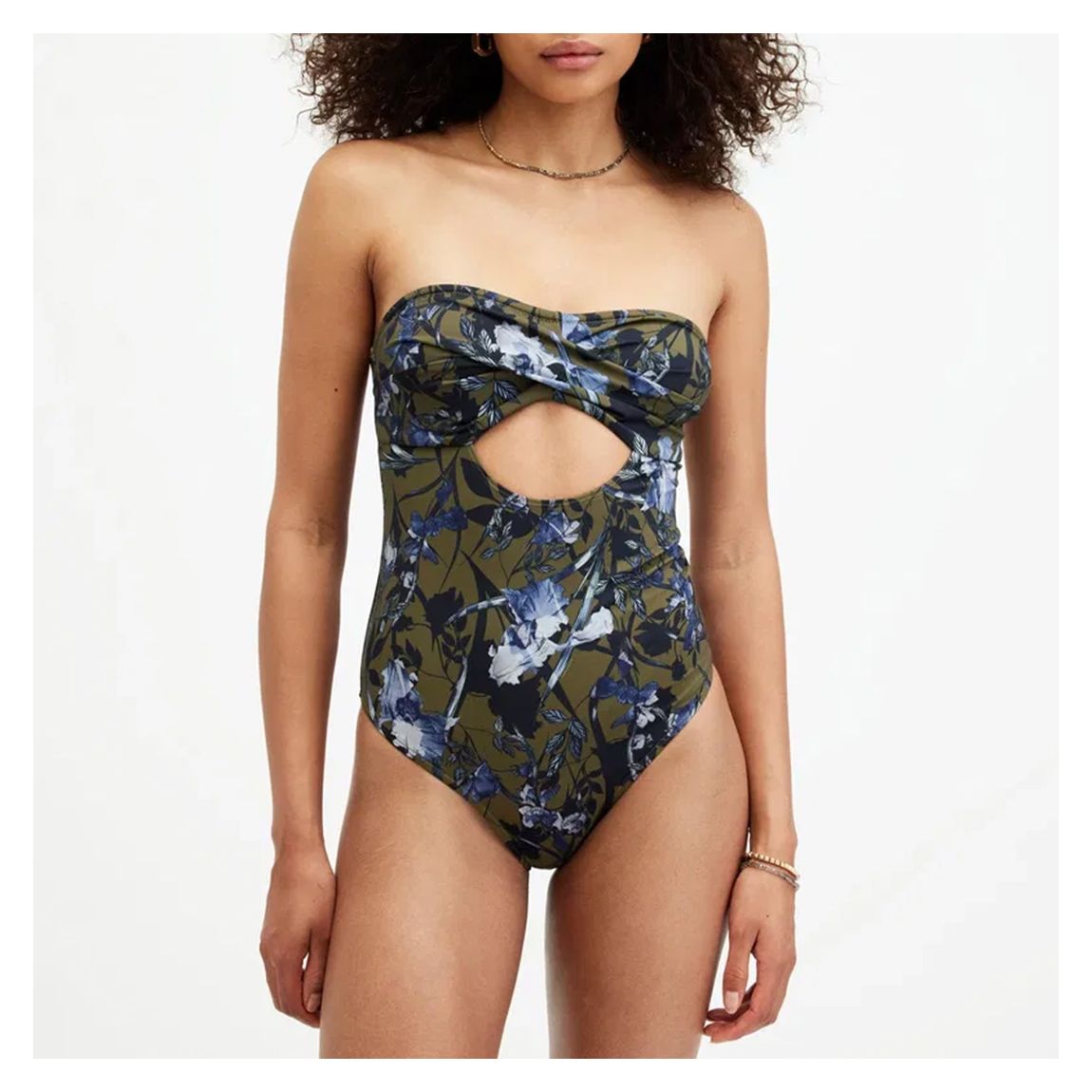 Green Tatum Bandeau Cut Out Swimsuit main product photo