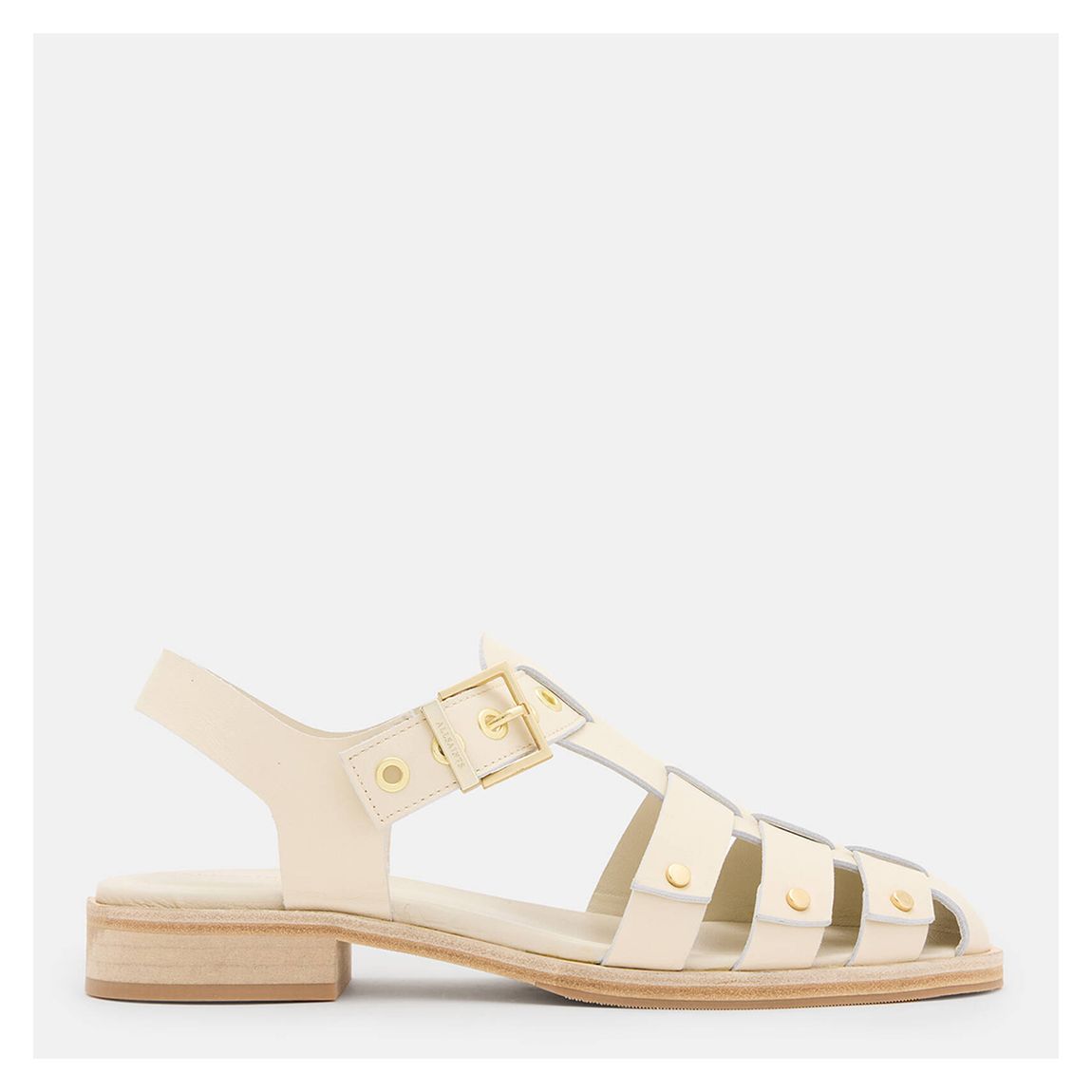 Ecru Nelly Stud Leather Cage Sandals main product photo