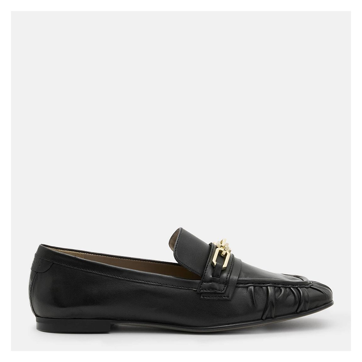 Black Sapphire Chain Leather Penny Loafers main product photo