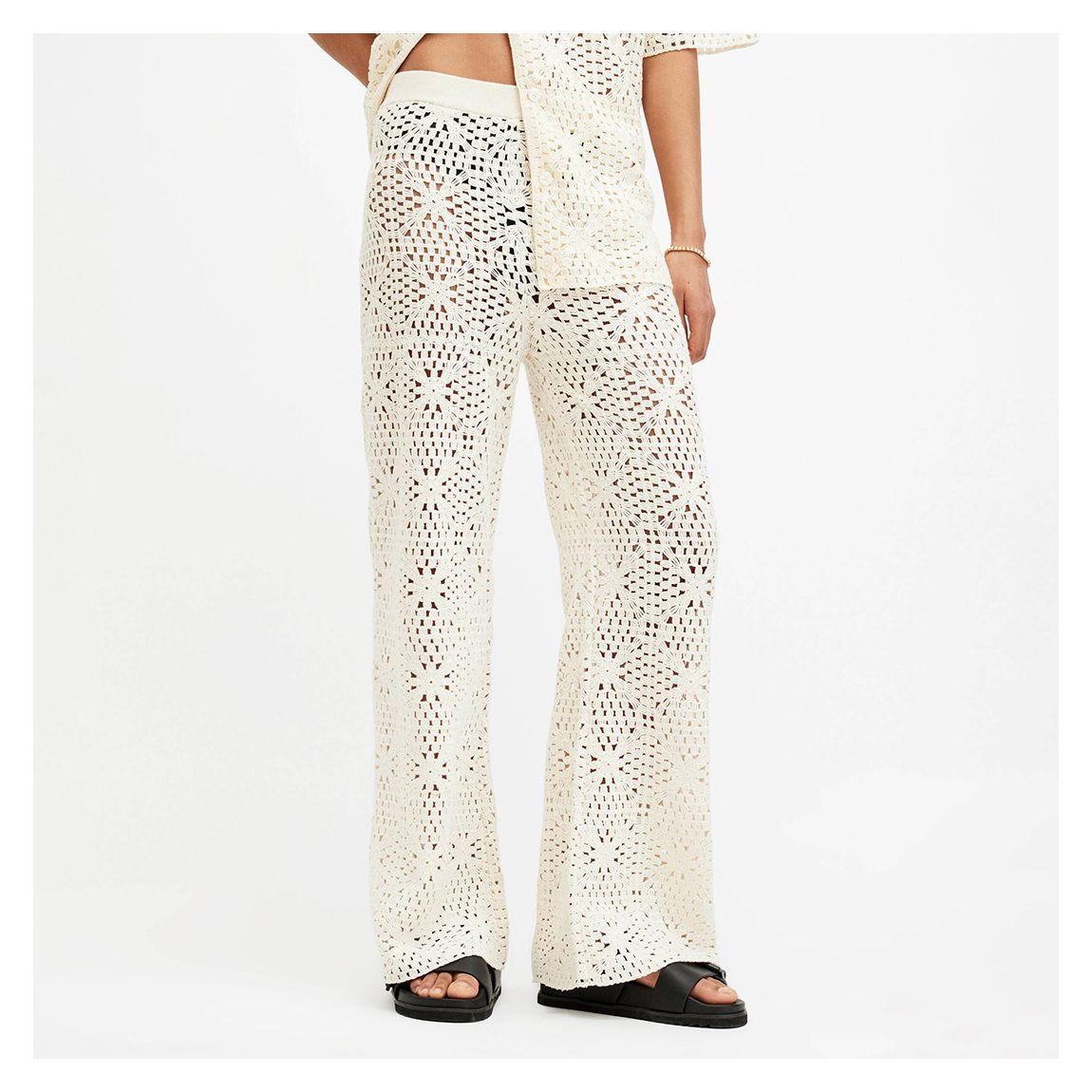 White Milly Crochet Trousers main product photo