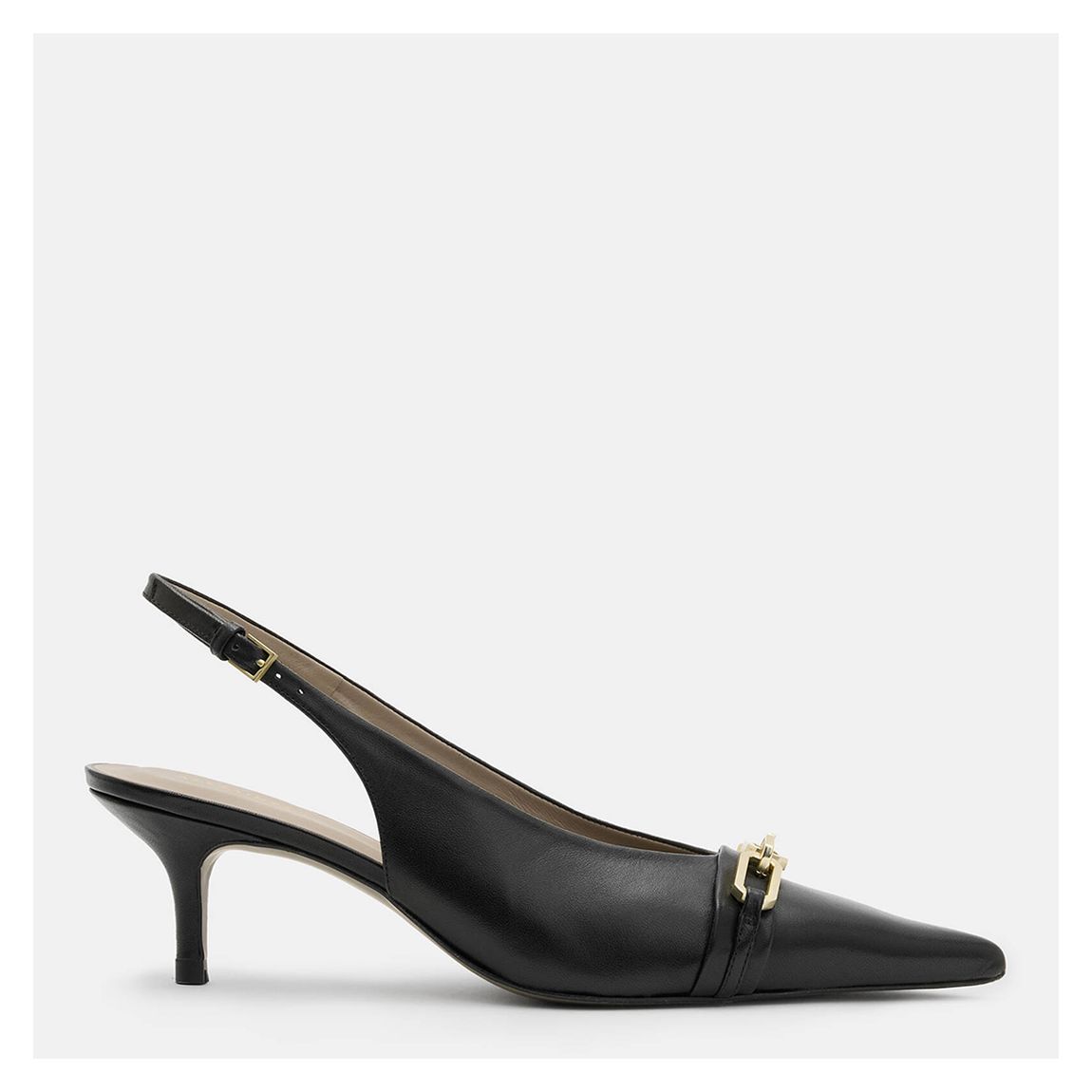 Black Grace Chain Slingback Kitten Heels main product photo