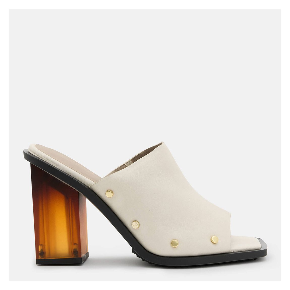 Ecru Kelly Studded Leather Mules main product photo