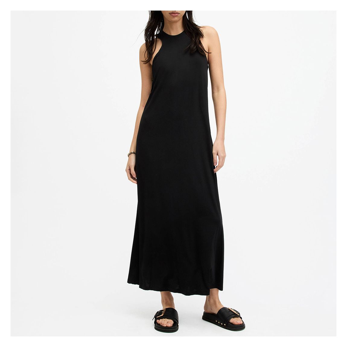 Black Kura Racer Maxi Dress main product photo