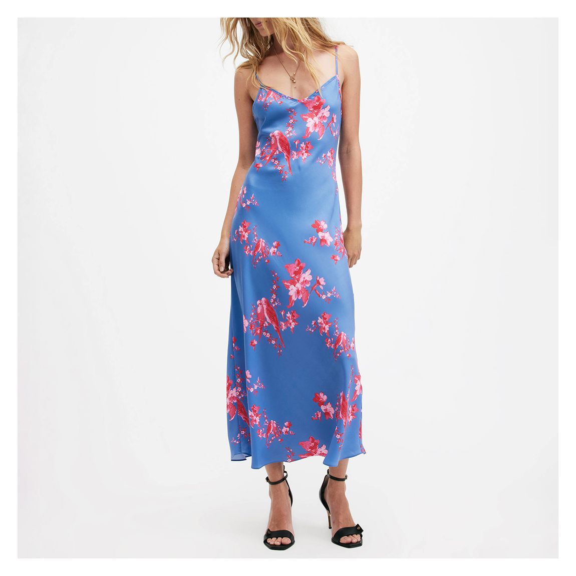 Blue Marina Flower Maxi Dress main product photo
