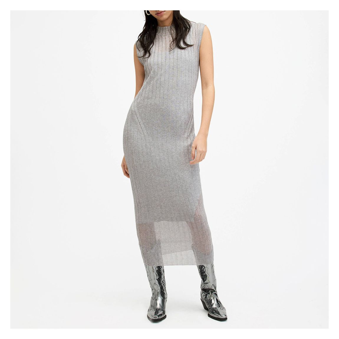 Silver Patrice Sheer Midi Dress main product photo