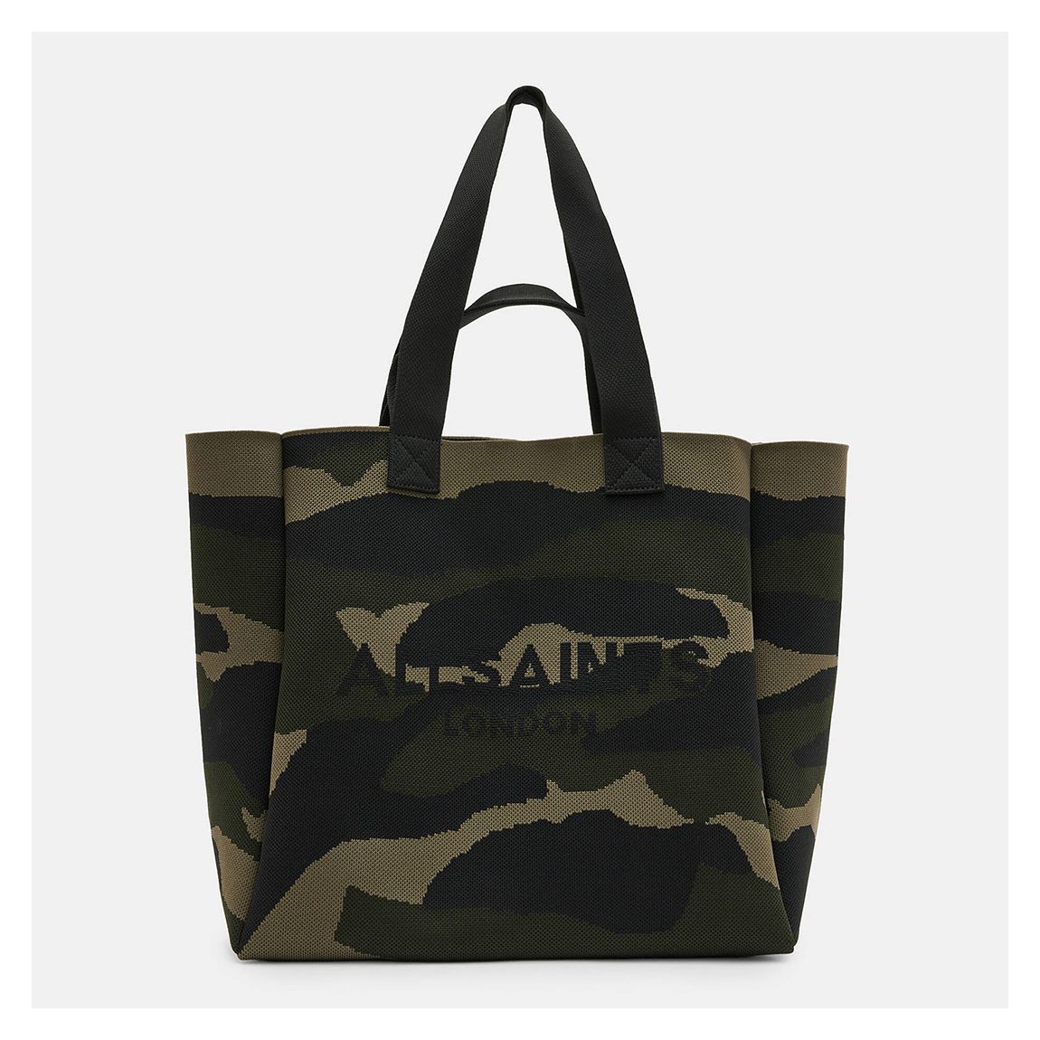 Camo Green Izzy Knitted Tote Bag main product photo