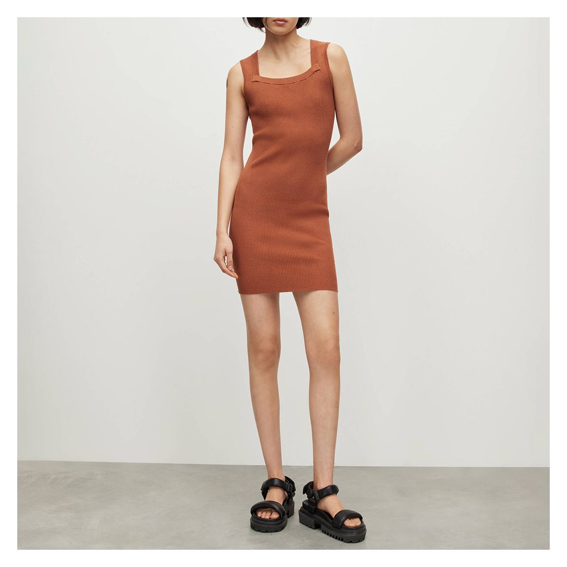 Orange Bardi Knit Mini Dress main product photo