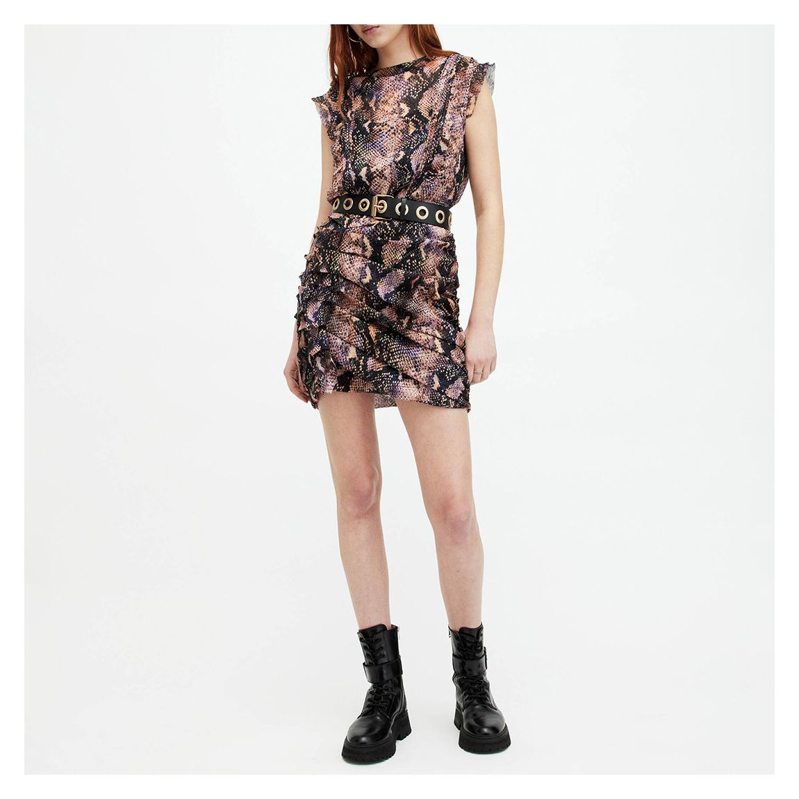 Pink Hali Snake Print Mini Dress main product photo
