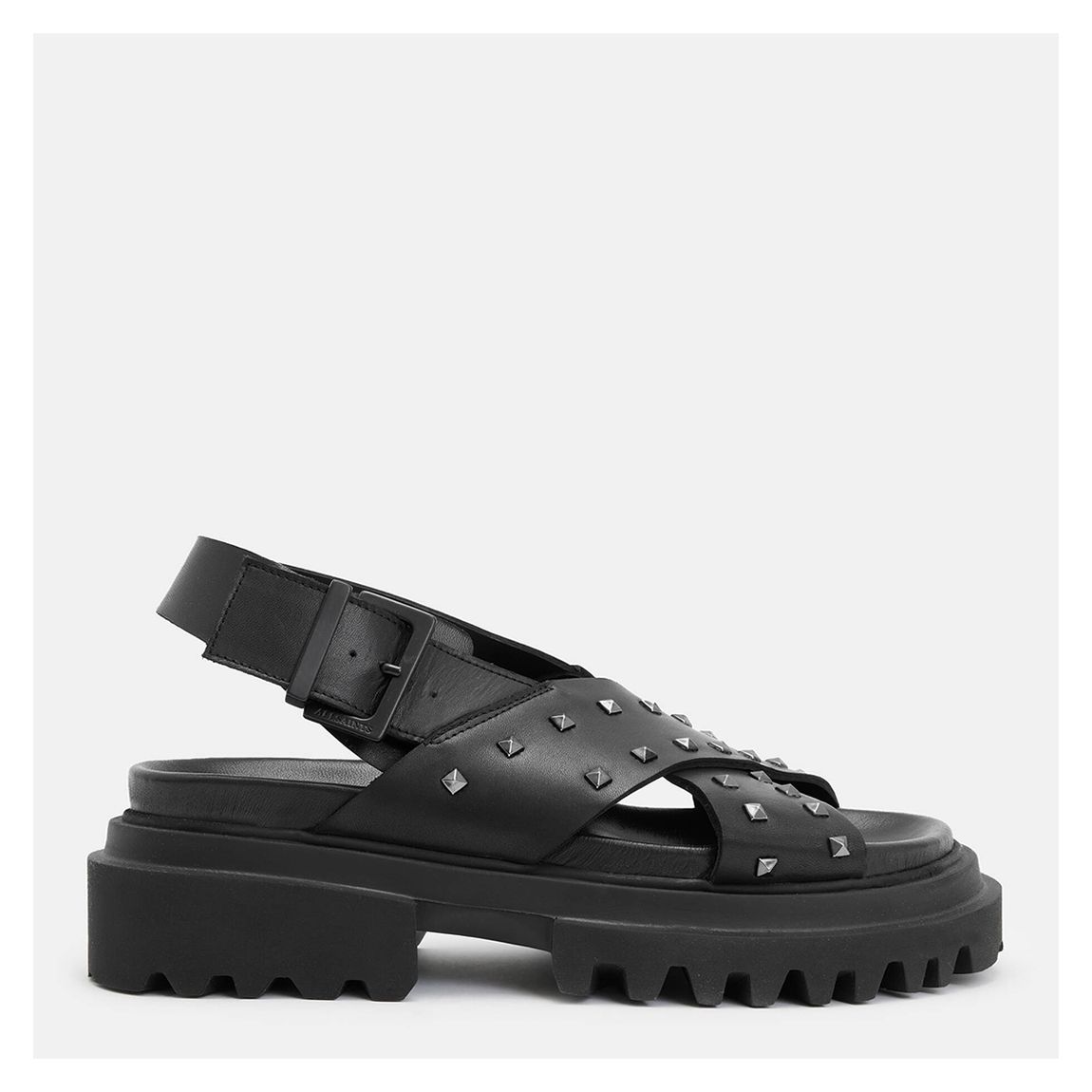 Black Cosmo Stud Leather Sandals main product photo