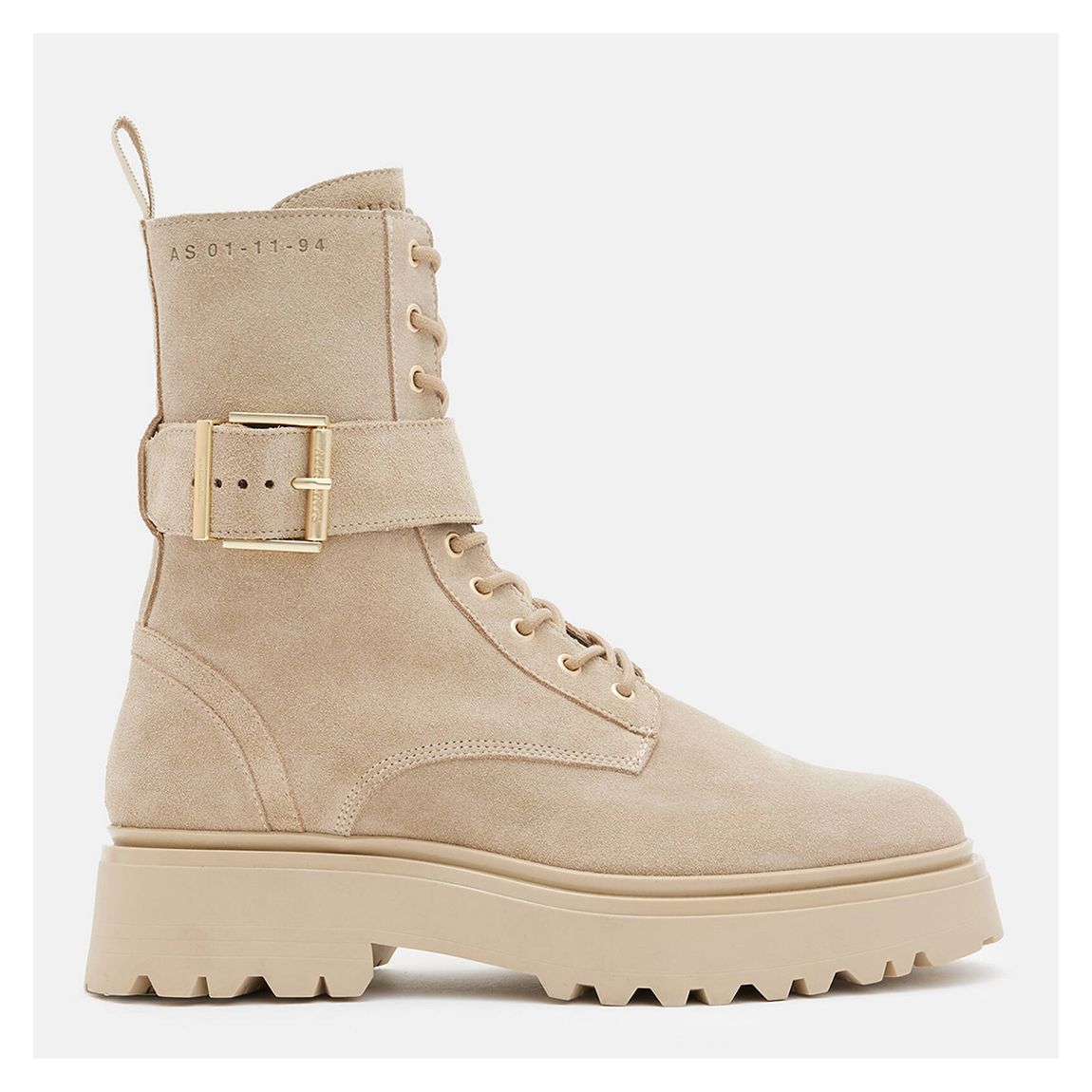 Beige Onyx Suede Lace Up Boots main product photo