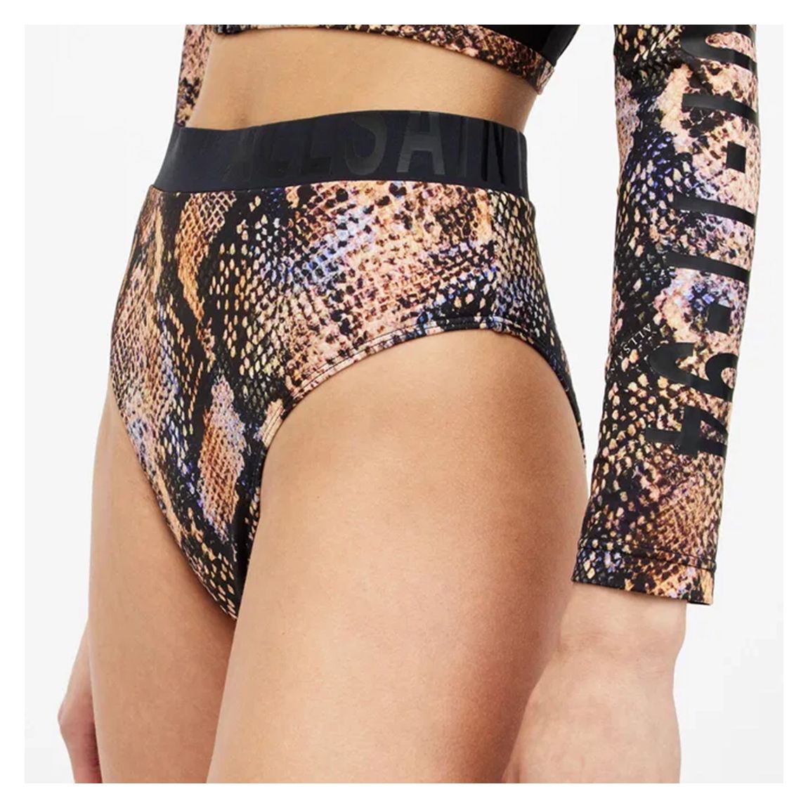 Brown Dara Snake Print Logo Bikini Bottom main product photo
