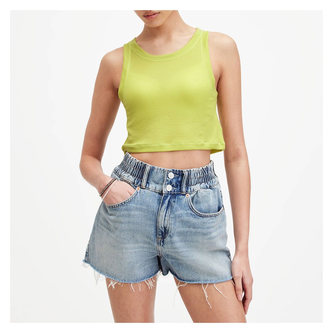 Green Rina Cropped Tank Top main product photo