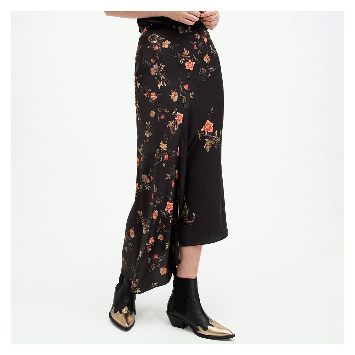 Black Floral Luisa Tanana Skirt main product photo