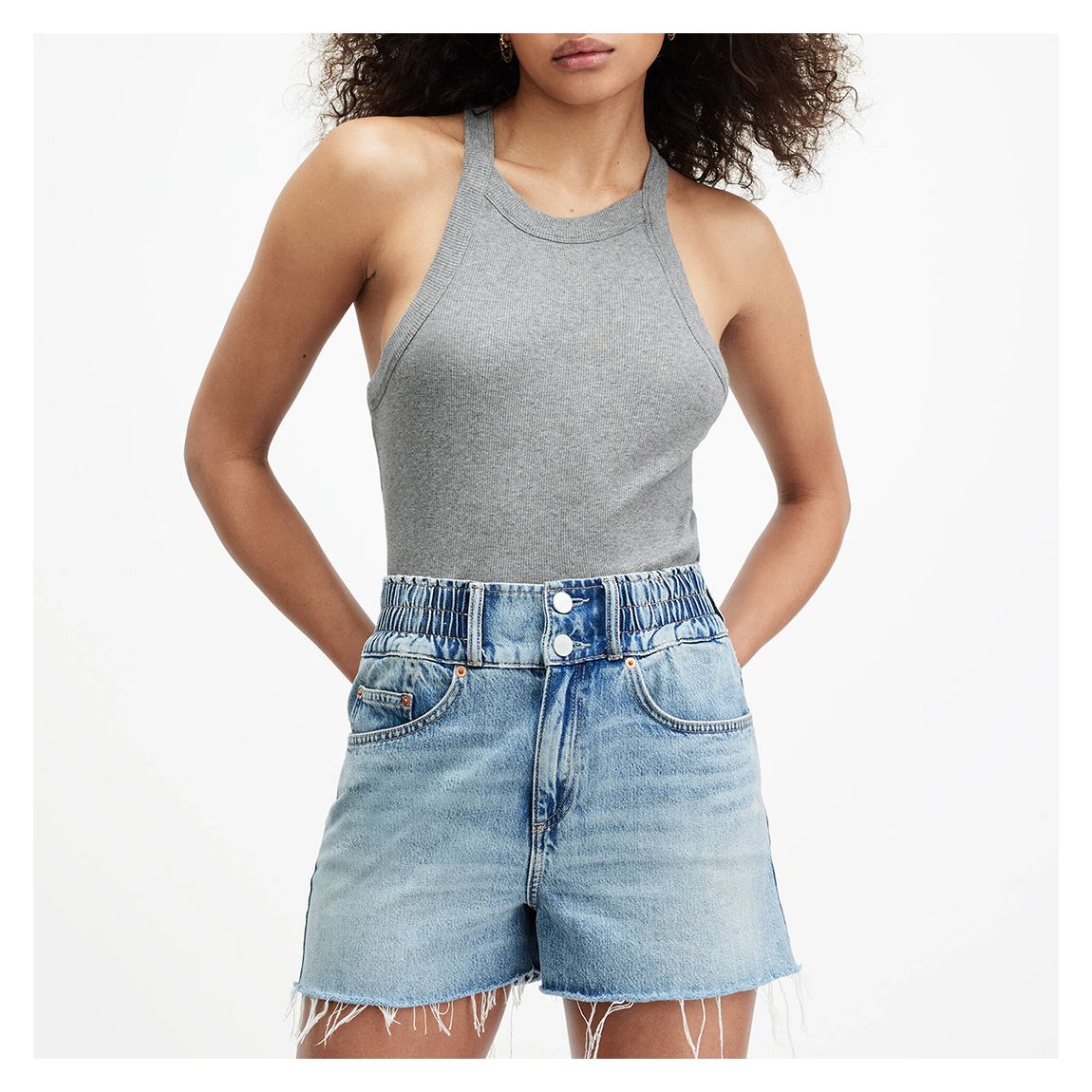 Grey Sofia Rib Tank Top main product photo