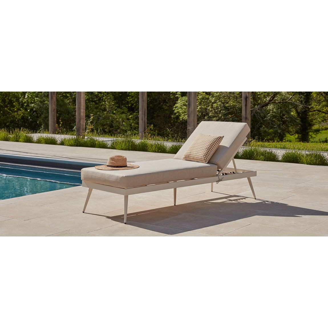 Ellis Sun Lounger - White main product photo