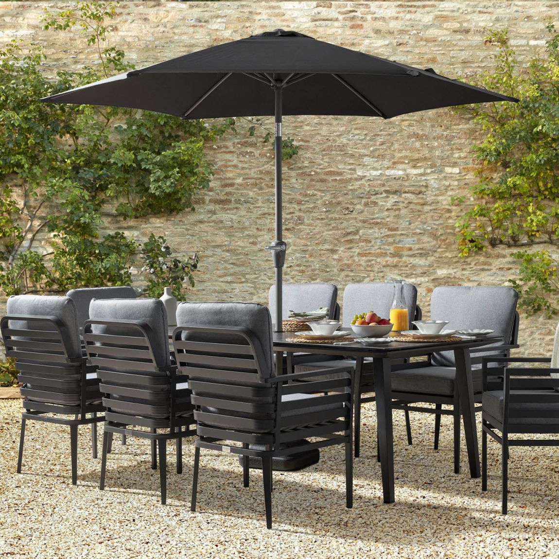Salone 8S - 8 Seat Dining Table Set - Graphite main product photo