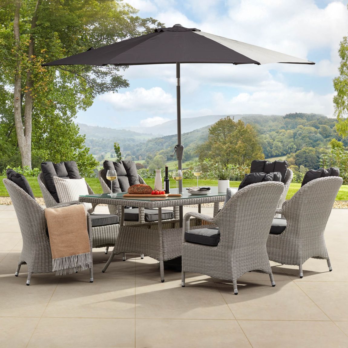 Eton 6S - 6 Seat Dining Set - Light Grey main product photo