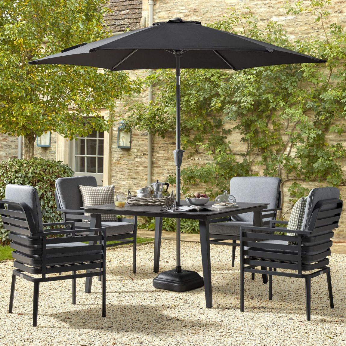 Salone 4S - 4 Seat Dining Table Set - Graphite main product photo