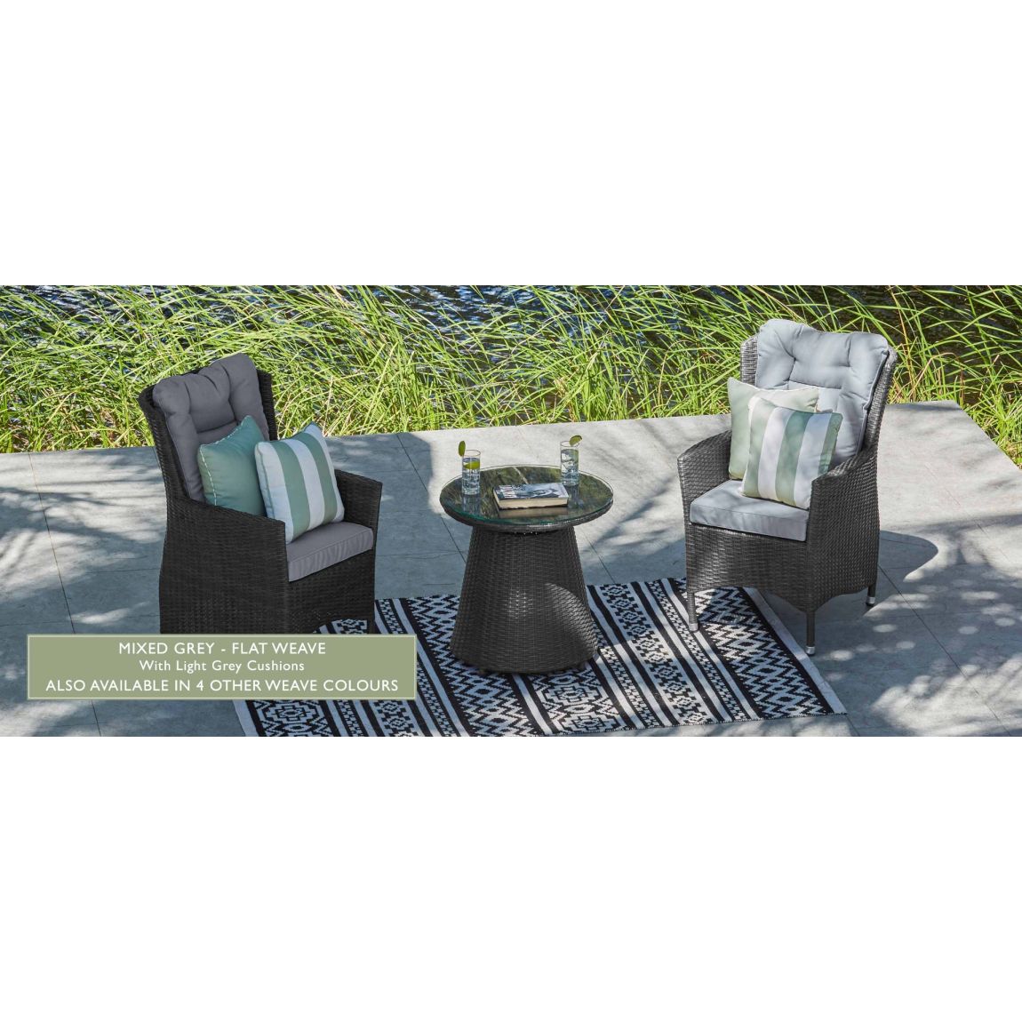 TURNBURY - Bistro Set with Side Table - Mixed Grey main product photo