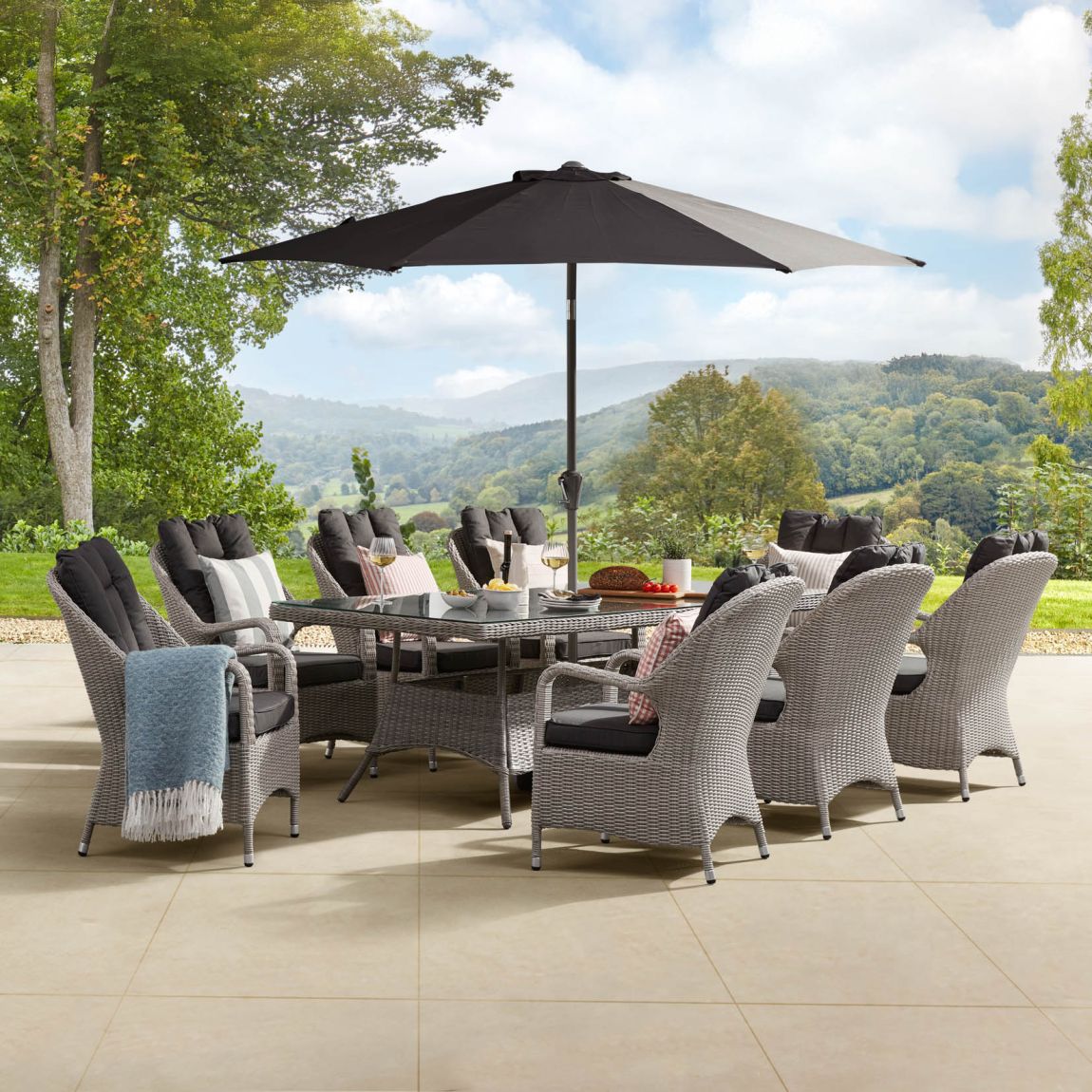 ETON 8S - 8 Seat Dining Set - Light Grey main product photo