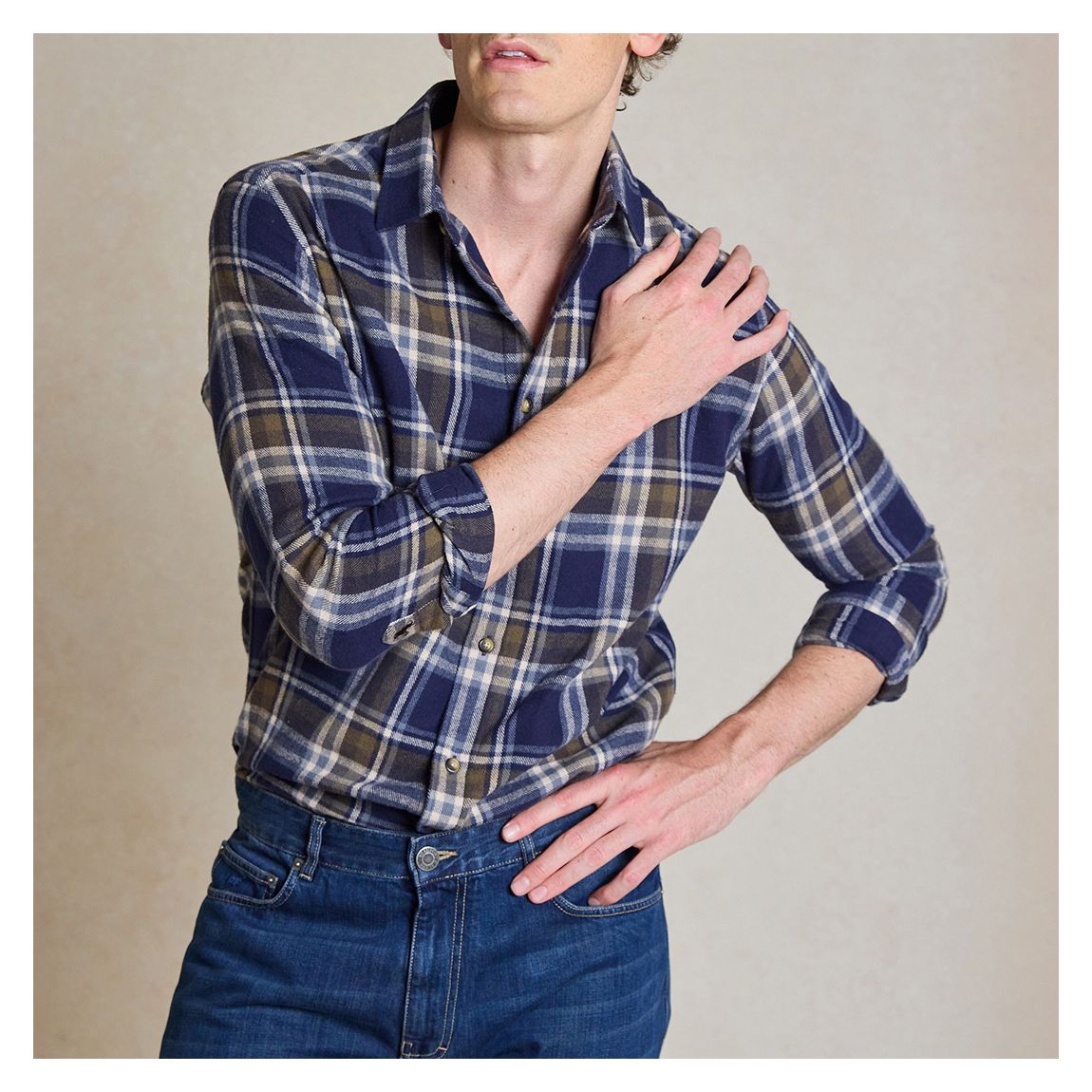 Thetford Navy Check Shirt main product photo