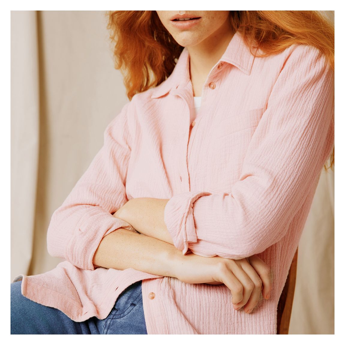 Pale Pink Lifford Double Cloth Shirt main product photo